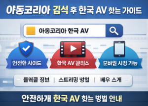 야동코리아 검색 후 한국 AV 찾기 가이드 화면 예시