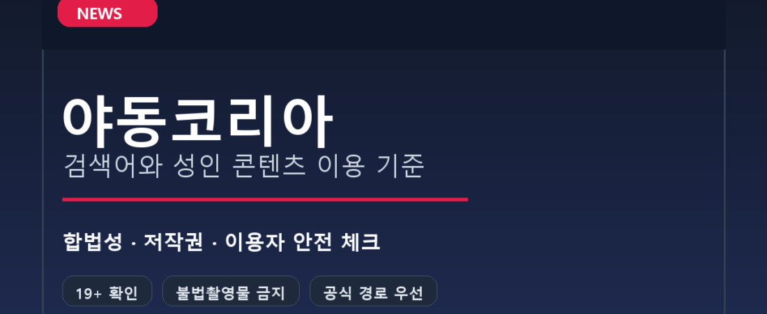 야동코리아 검색 전 꼭 확인할 성인 콘텐츠 안전 이용 기준