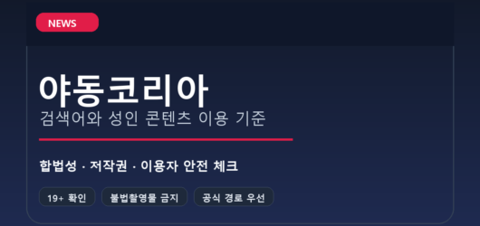야동코리아 검색 전 꼭 확인할 성인 콘텐츠 안전 이용 기준