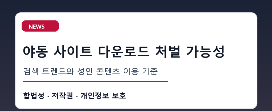야동 사이트 다운로드 처벌 가능성 관련 소식으로 짚어보는 저작권과 개인정보 보호