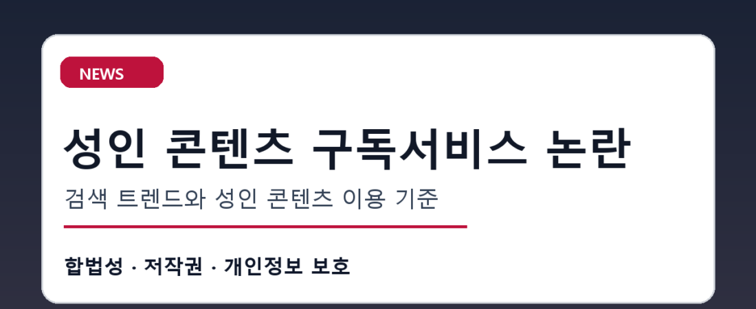 성인 콘텐츠 구독서비스 논란 관련 소식으로 짚어보는 저작권과 개인정보 보호