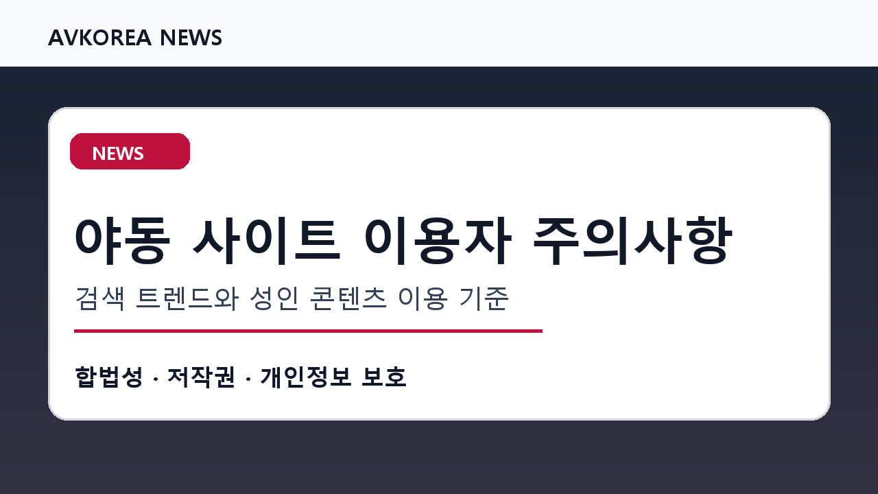 야동 사이트 이용자 주의사항 검색 트렌드와 성인 콘텐츠 이용 기준