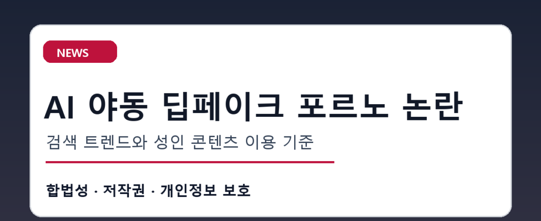 AI 야동 딥페이크 포르노 논란, 이용자가 알아야 할 핵심 쟁점